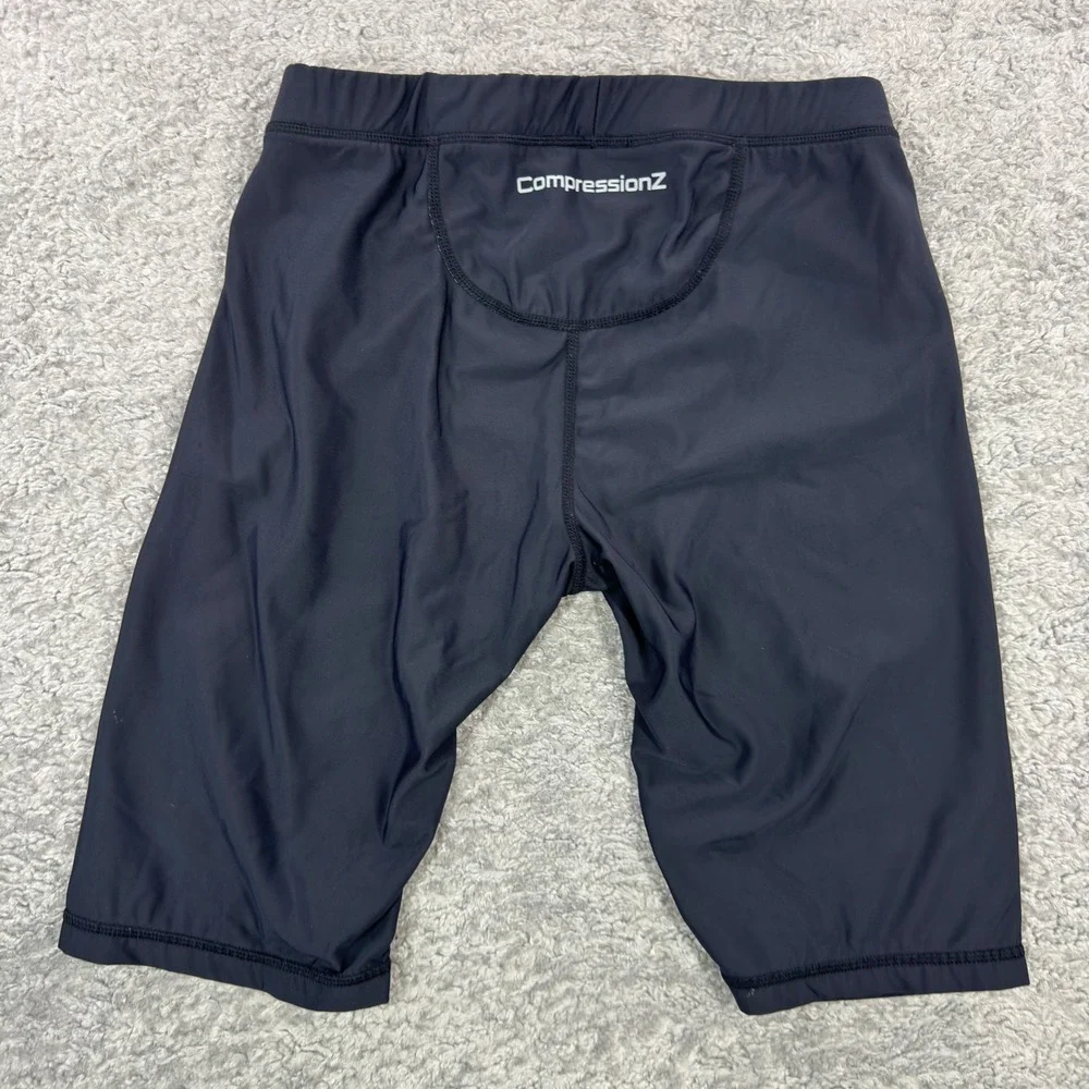 CompressionZ Mens Black Athletic Compression Shorts Size Large Nylon Spandex